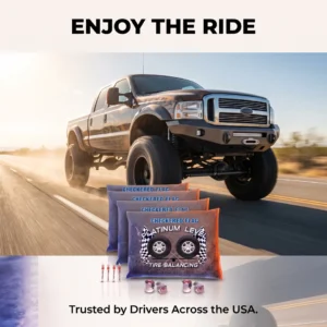 4x4 truck riding smooth with tire balancing beads