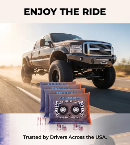 4x4 truck riding smooth with tire balancing beads