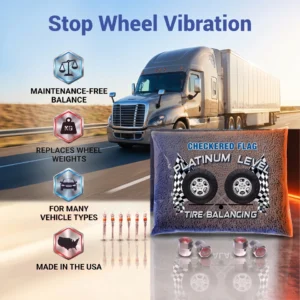 semi truck using tire balance beads for a smooth ride